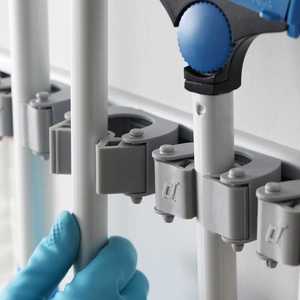 Plastic Multiple Choice <strong>Mop</strong> Broom Holder Grip Clips <strong>Mop</strong> <strong>Wall</strong> Holder <strong>Mop</strong> and Broom Holder 5 Position with 6 Hooks - Product Image 3