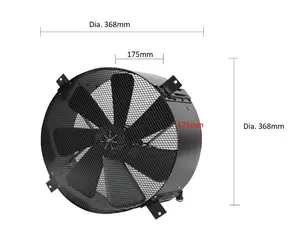Motore a corrente continua del sistema di condizionamento dell'aria del ventilatore di ventilazione solare per il ventilatore di scarico solare del montaggio a parete del ventilatore industriale