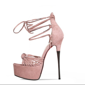 2019 <strong>High</strong> Quality Women <strong>High</strong> <strong>Heel</strong> Electroplate Stiletto <strong>Heel</strong> Shoes Platform Shoes Sexy <strong>Heels</strong> Lace up Women Sandals - Product Image 1