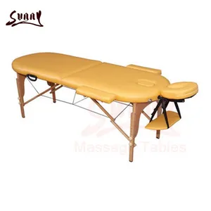 Sunny-mesas de masaje, cama de madera portátil, amarillo, wt026