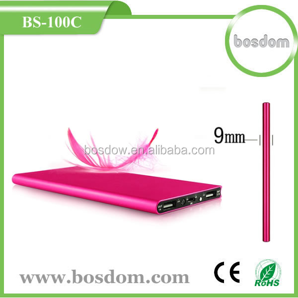 Bs-100c Iron-I супер тонкий 10000 мАч портативный зарядное устройство для samsung для iphone
