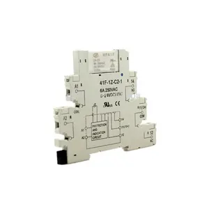 electromagnetic micro intermediate 41F-1Z-C2 socket 24VAC HF41F DC relay 5PINS white color 6A/250VAC 6A/30VDC PINS