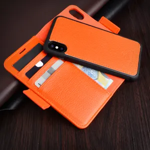 Magnetic detachable leather phone case cover removable case for iphone