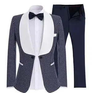 2019 groom tuxedo excellent men's wedding evening dress high quality men's formal business dance party set (jacket + pants)