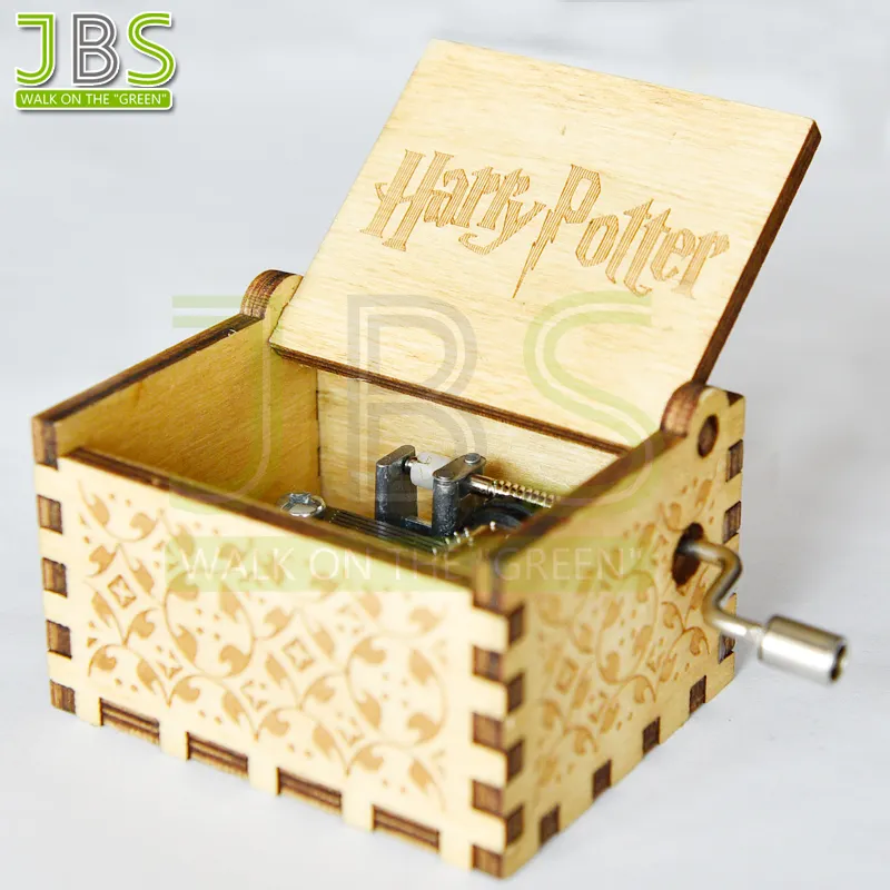 Music Box Harry Potter Hand Crank Musical Box Carved Wooden