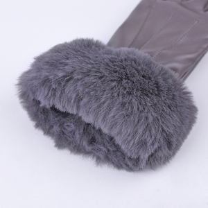 Hecho de alta calidad de cuero de las señoras de seguridad, guantes invierno, guantes invierno Overlock con <span class=keywords><strong>peludo</strong></span> - Product Image 4