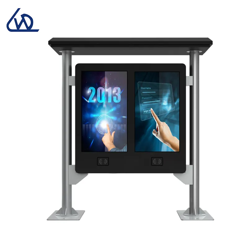 40 inch outdoor samsung double screen lcd advertising touch digital signage waterproof cheaper manufacture