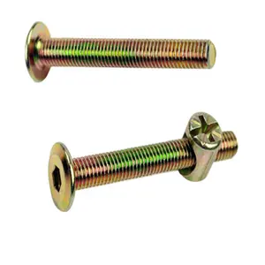 Long Half Thread Hex Socket Furniture Screws Bolts Barrel Nuts for Crib accessories