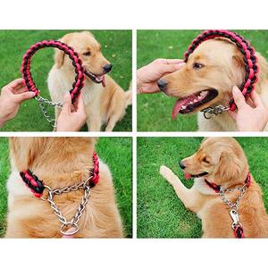 Kingtale Heavy Duty Dog <span class=keywords><strong>MARTINGALE</strong></span> <span class=keywords><strong>Collar</strong></span> estrangulador trenzado <span class=keywords><strong>Collar</strong></span> de nailon tejido a mano correa de perro y <span class=keywords><strong>Collar</strong></span> para perros 120cm para mascotas - Product Image 5