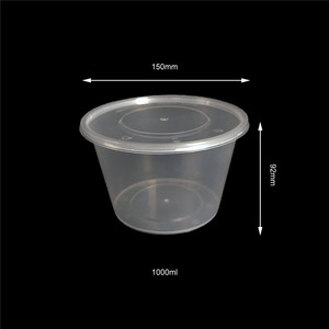 1000ml Rotondo Usa E Getta <span class=keywords><strong>Fast</strong></span> Food Contenitori Per Imballaggio, di Plastica Per Microonde Contenitori Di Stoccaggio Con Coperchio - Product Image 5