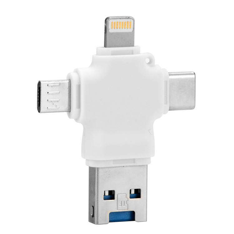 Оптовая Продажа с фабрики 4 в 1 кард-ридер Usb-накопитель для iPhone Samsung телефон ноутбук высокоскоростной флеш-накопитель 128 ГБ OTG Usb флэш-накопитель