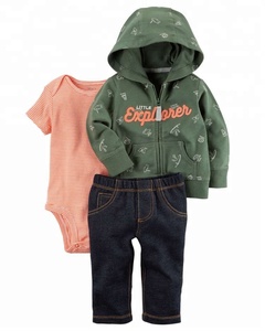 Conjunto de ropa para bebé, 3 unidades, chaqueta con capucha para bebé, monos de manga corta y pantalones largos, 12,5 - Product Image 5