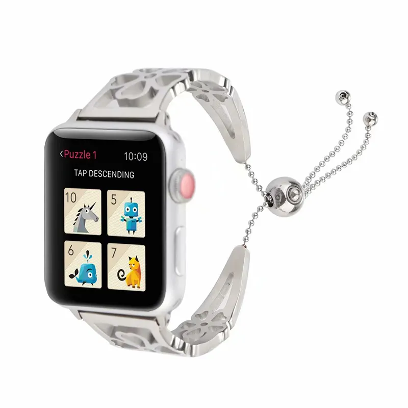 Pulseira de relógio para apple watch, pulseira de aço inoxidável amor para apple watch 4 3 2 1 38mm 42mm