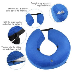 Zacht En Comfortabel <span class=keywords><strong>Donut</strong></span> Veiligheid Beschermende E-Kraag Herstel Opblaasbare Hond Kraag - Product Image 6