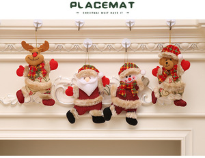 Ornement de Noël suspendu en peluche, poupée pour arbre de Noël, bonhomme de neige, renne, ours, poupée Père Noël, cadeau de Nouvel An, décoration de Noël - Product Image 6