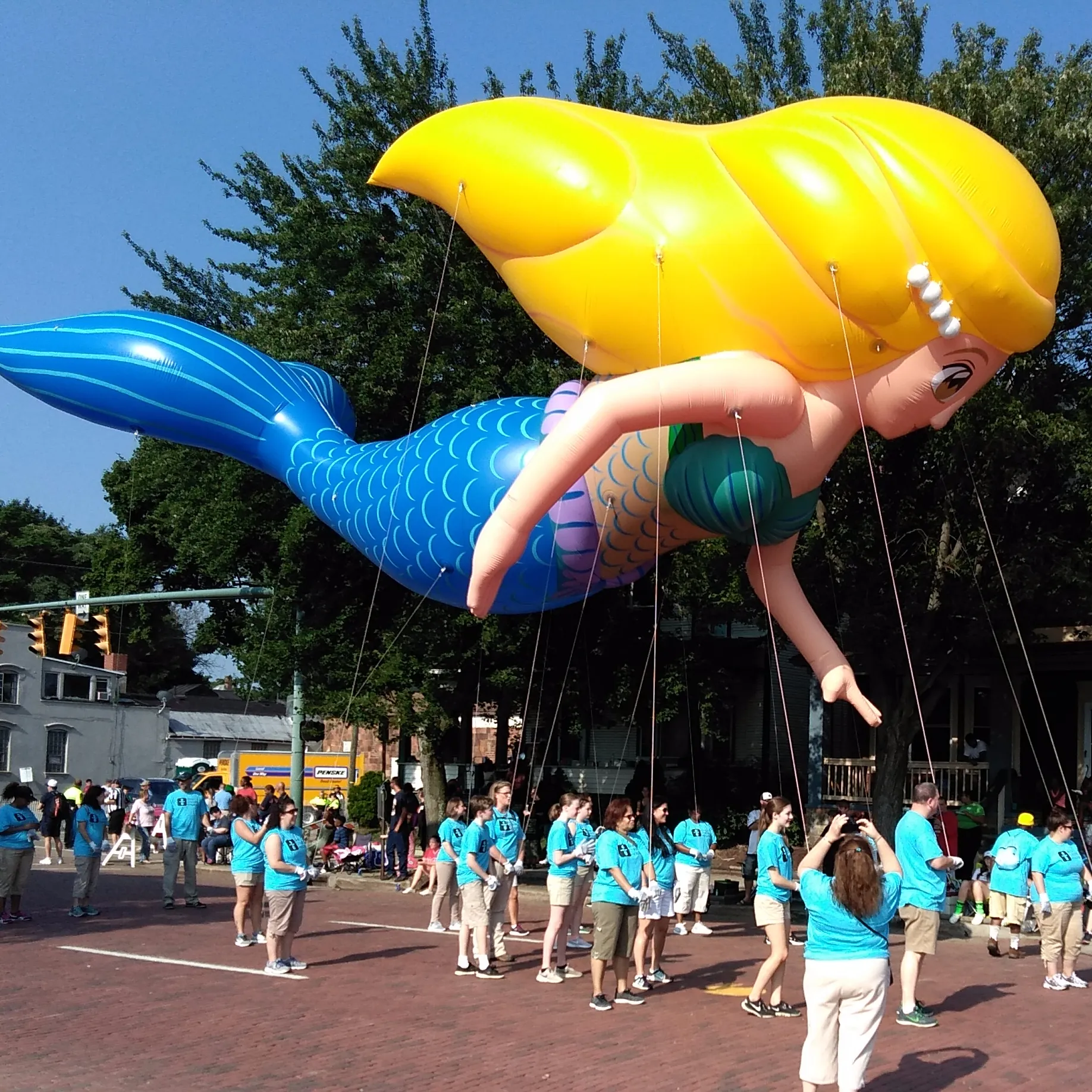 Riesige Helium Little Mermaid Parade Ballon County Fair Schlauchboote Aufblasbare Helium Parade Ballons