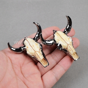 B0842 Longhorn Pendenti in Resina Grandi Bovini Testa Del Cranio Toro Bestiame Pendenti <span class=keywords><strong>con</strong></span> Pistola Nera Ha Placcato - Product Image 6