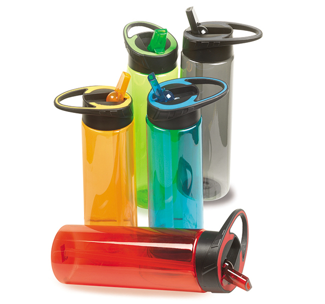 Продажа с завода, не содержит Бисфенол А, 25 унций/750 мл, герметичная Спортивная пластиковая Экологически чистая бутылка для воды с ручкой и соломинкой