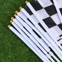 Drapeaux à main personnalisés avec logo, mini drapeau à carreaux, drapeau de course automobile, parfait pour les événements sportifs, les promotions, les souvenirs