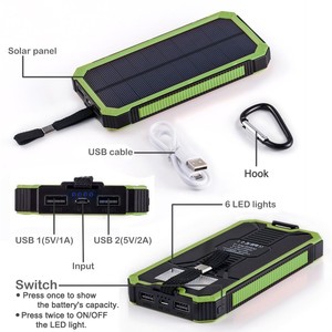 Air Voyage Haute Capacité <span class=keywords><strong>Solaire</strong></span> Stations De <span class=keywords><strong>Recharge</strong></span> Vert Chargeur <span class=keywords><strong>Portable</strong></span> 15000 mAh <span class=keywords><strong>Solaire</strong></span> Power Bank pour Smartphone - Product Image 6