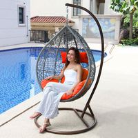 Chaise à bascule suspendue en rotin, hamac avec support, mobilier d'extérieur, offre spéciale