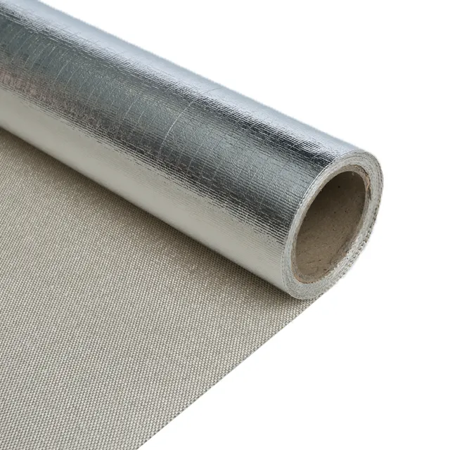 Tela ignífuga de fibra de vidrio, papel de aluminio