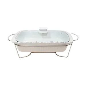 Hot Sale White Dinnerware Kichen Ceramic Chafing Dish