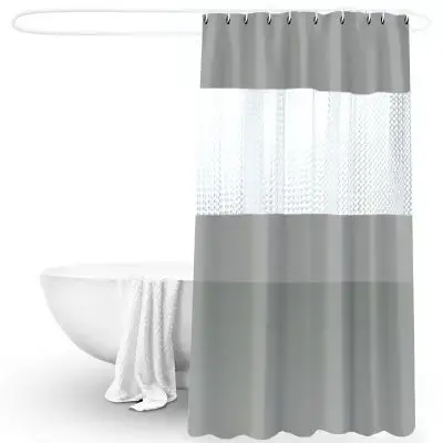 Rideau de douche en Polyester, 1 pièce, rideau de douche antimoisissure, résistant à l'eau, pour salle de bain, couleur unie