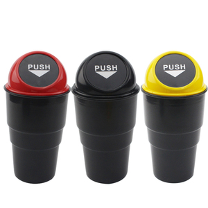 Customized Colorful Mini Round Plastic Car Trash Can for Car bin 6.8*20CM