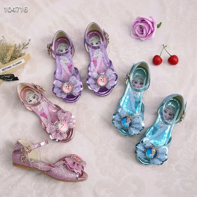 Girls sandals 2019 new fashion summer children's princess shoes baby rhinestones ice romance love sandals