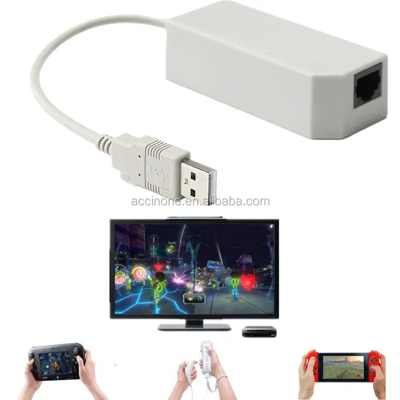 USB Plug and Play Internet Ethernet LAN red cable conector para Nintendo interruptor ns para Wii U adaptador de red LAN