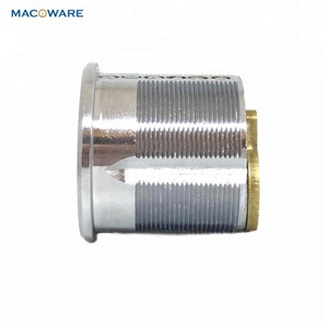 Cilindro de cerradura de muesca de puerta redondeada de latón, alta seguridad, cromado, satinado - Product Image 3