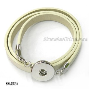 Nouvelle mode café PU en cuir Snap Bracelets - Product Image 3