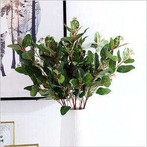 Branches de feuilles <span class=keywords><strong>d</strong></span>'<span class=keywords><strong>eucalyptus</strong></span> artificielles 85 cm, vertes, en plastique, toucher réaliste, <span class=keywords><strong>d</strong></span>écoration pour la maison pour Thanksgiving, Halloween, la Saint-Valentin - Product Image 3