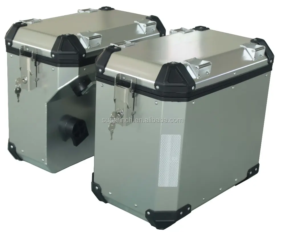 Caja superior de herramientas laterales de aluminio para motocicletas, de gran calidad, Universal, 43l
