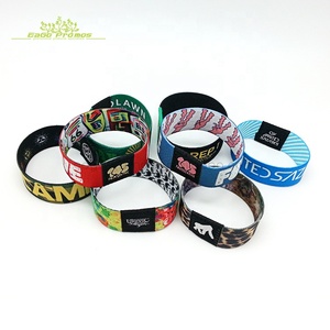 <strong>2025</strong> 2026 Polyester Custom Printed Sublimation Logo Colorful <strong>Fabric</strong> Reusable Elastic <strong>Wristband</strong> for Promotion
