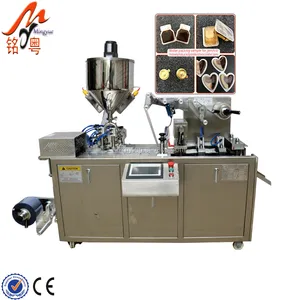 Automatische Pvc Alu Honing Automatische Blister Verpakkingsmachine Thermovormen Vloeibare Saus Boter Ketchup Mini Blister Verpakking Machine