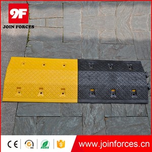 Vente en gros de rabats de vitesse en plastique HDPE jaune et noir pour parking, capacité de circulation de 10-15 mph, installation en béton, fixe, marque 9F - Product Image 5