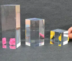 Прозрачный акриловый твердый дисплей куб/Логотип Блок