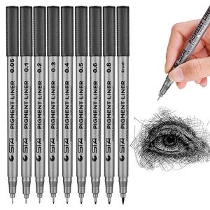 Delineador de pigmento a base de agua STA, bolígrafos Fineliner, punta fina, marcador permanente, bolígrafo Fineliner, delineador fino para estudiantes, bolígrafos de dibujo artístico - Product Image 4