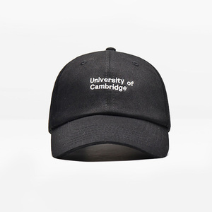 Carta personalizada de impresión publicidad universitaria negro gorras de béisbol con velcro atrás - Product Image 2