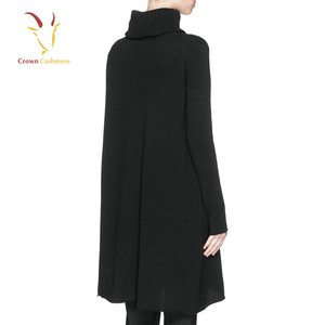 Donne <span class=keywords><strong>Nero</strong></span> Cashmere Tartaruga Collo Lungo <span class=keywords><strong>Maglione</strong></span> di Cachemire <span class=keywords><strong>Vestito</strong></span> - Product Image 3