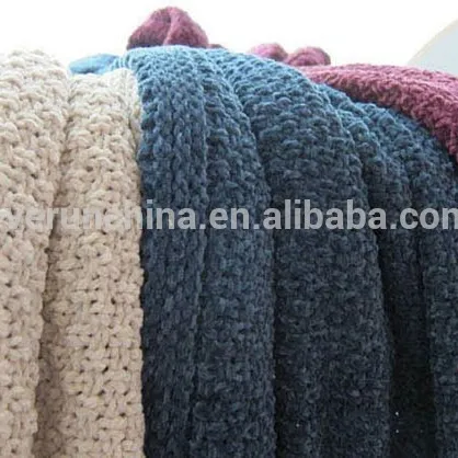 100% polyester chenille micro fiber maschine pullover stricken decke