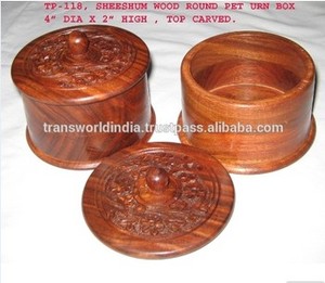 High Grade Custom Eco-Friendly Wooden <b>Pet</b> <b>Memorial</b> Urn with Brass Inlay Handcrafted Dog <b>Memorial</b> Product - Product Image 5