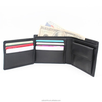 Dompet pria serat karbon, ramping minimalis Fashion pria lipat dua pemblokir RFID kulit PU klip uang serat karbon
