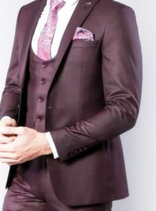 El novio elegante usa un esmoquin con solapa en Pico/Traje de boda para hombre/Conjunto de <span class=keywords><strong>3</strong></span> piezas para hombre (chaqueta + Pantalones + Chaleco) - Product Image 6