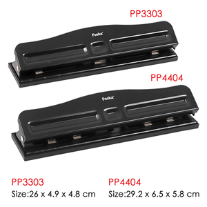 Foska Perforadora de papel manual de metal portátil 12 hojas Perforadora de oficina ajustable Color negro - Product Image 2