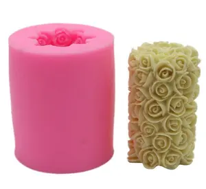 3D силиконовые формы для свечей в форме розы для изготовления свечей оптом