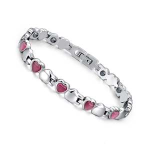Pulsera Magnética de Acero Inoxidable para Mujer 2025, con Imán de Neodimio y <span class=keywords><strong>Piedra</strong></span> de Corazón - Product Image 2