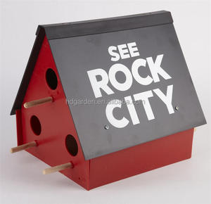Zie Rock City Birdhouse Paars Martin Vogel Huis Feeder Tuin Yard Rustieke Decor - Product Image 2